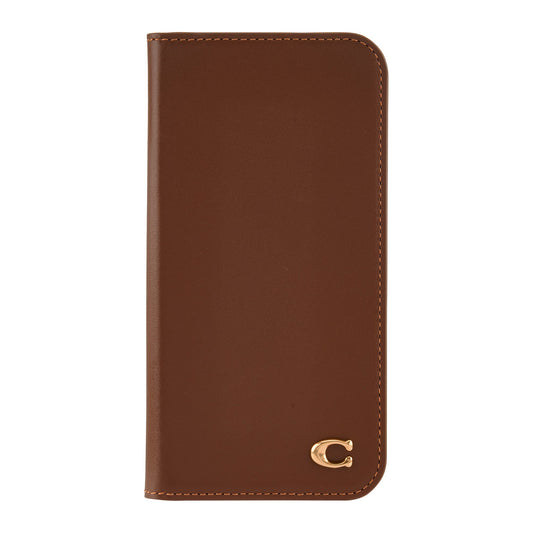 iPhone 16 Pro Coach Leather Folio Case - Hazelnut - 15-13367