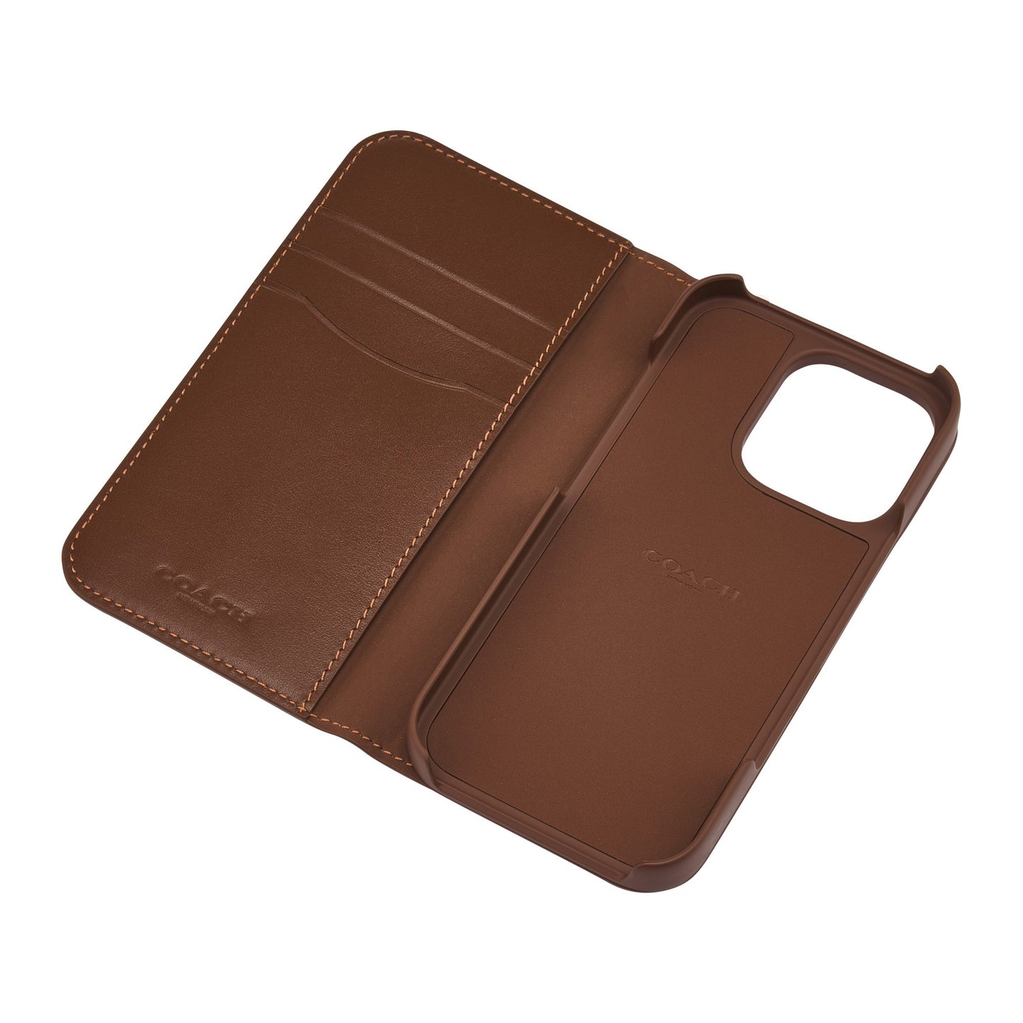 iPhone 16 Pro Coach Leather Folio Case - Hazelnut - 15-13367