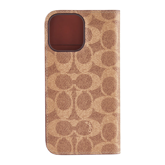 iPhone 16 Pro Max Coach Folio Signature C Case - Tan - 15-13372