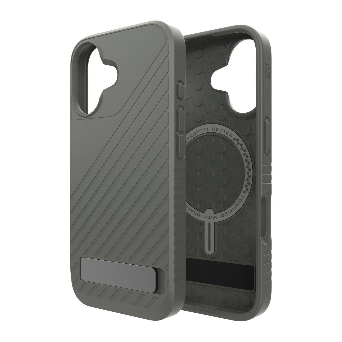 iPhone 16 ZAGG Graphene Denali Snap Kickstand Case - Thyme - 15-13405