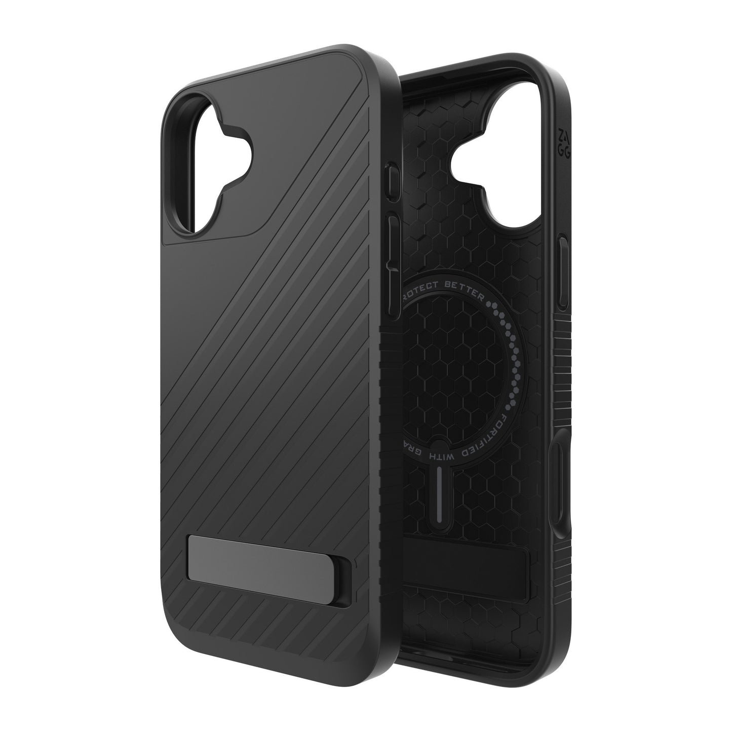 iPhone 16 Plus ZAGG Graphene Denali Snap Kickstand Case - Black - 15-13414