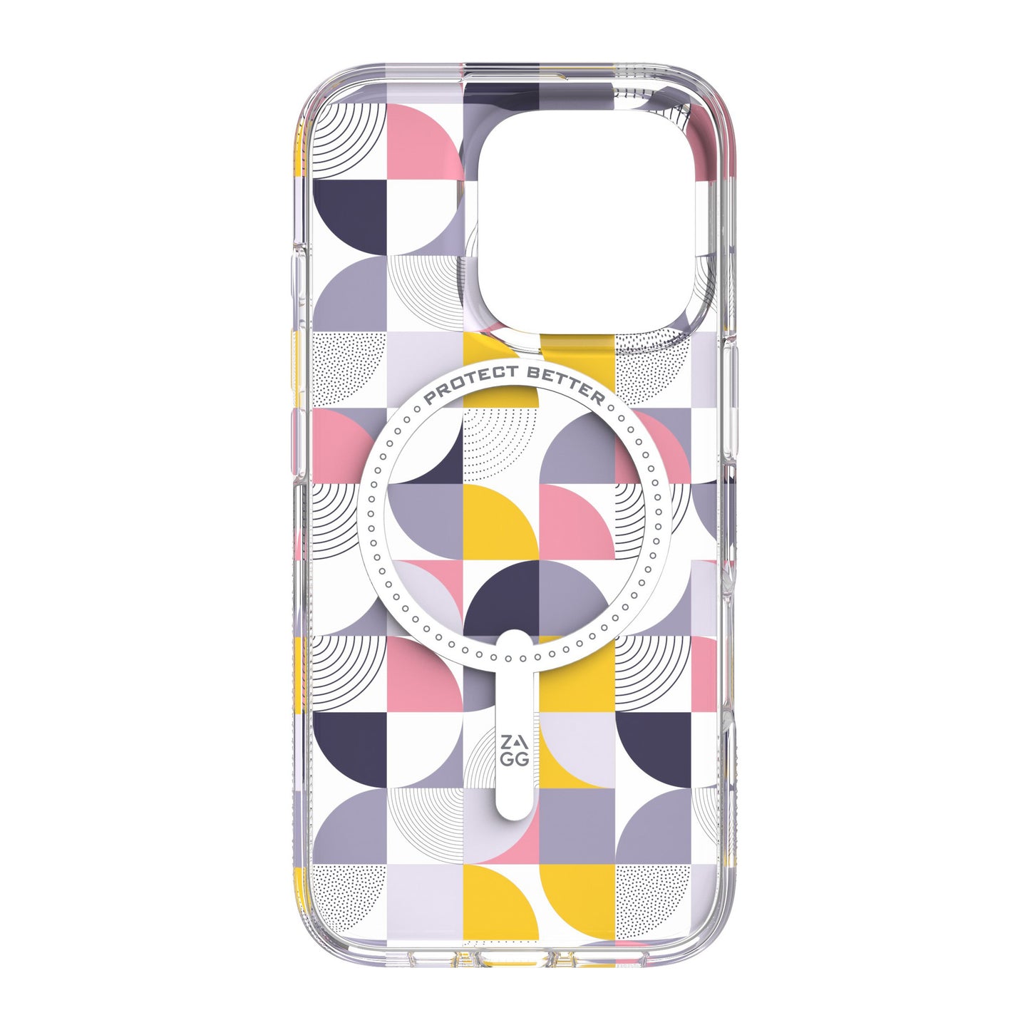 iPhone 16 Pro ZAGG Graphene Milan Snap Case - Pink/Grey - Geometric - 15-13426