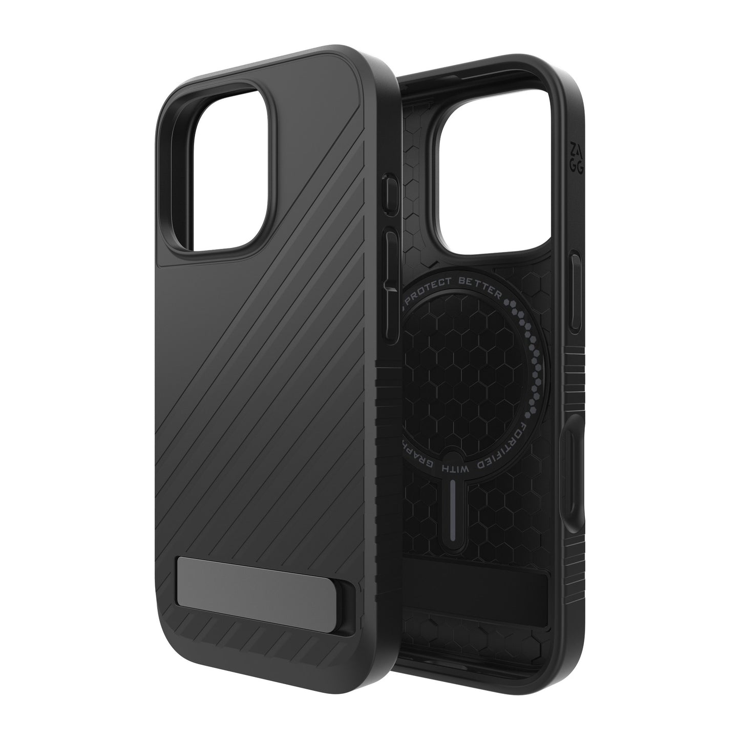 iPhone 16 Pro ZAGG Graphene Denali Snap Kickstand Case - Black - 15-13437