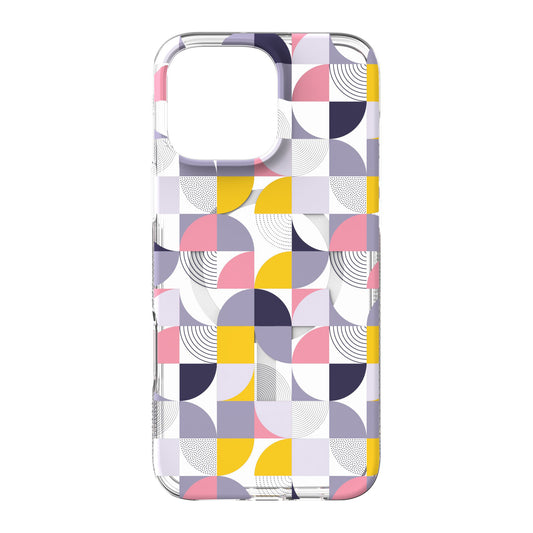 iPhone 16 Pro Max ZAGG Graphene Milan Snap Case - Pink/Grey - Geometric - 15-13449