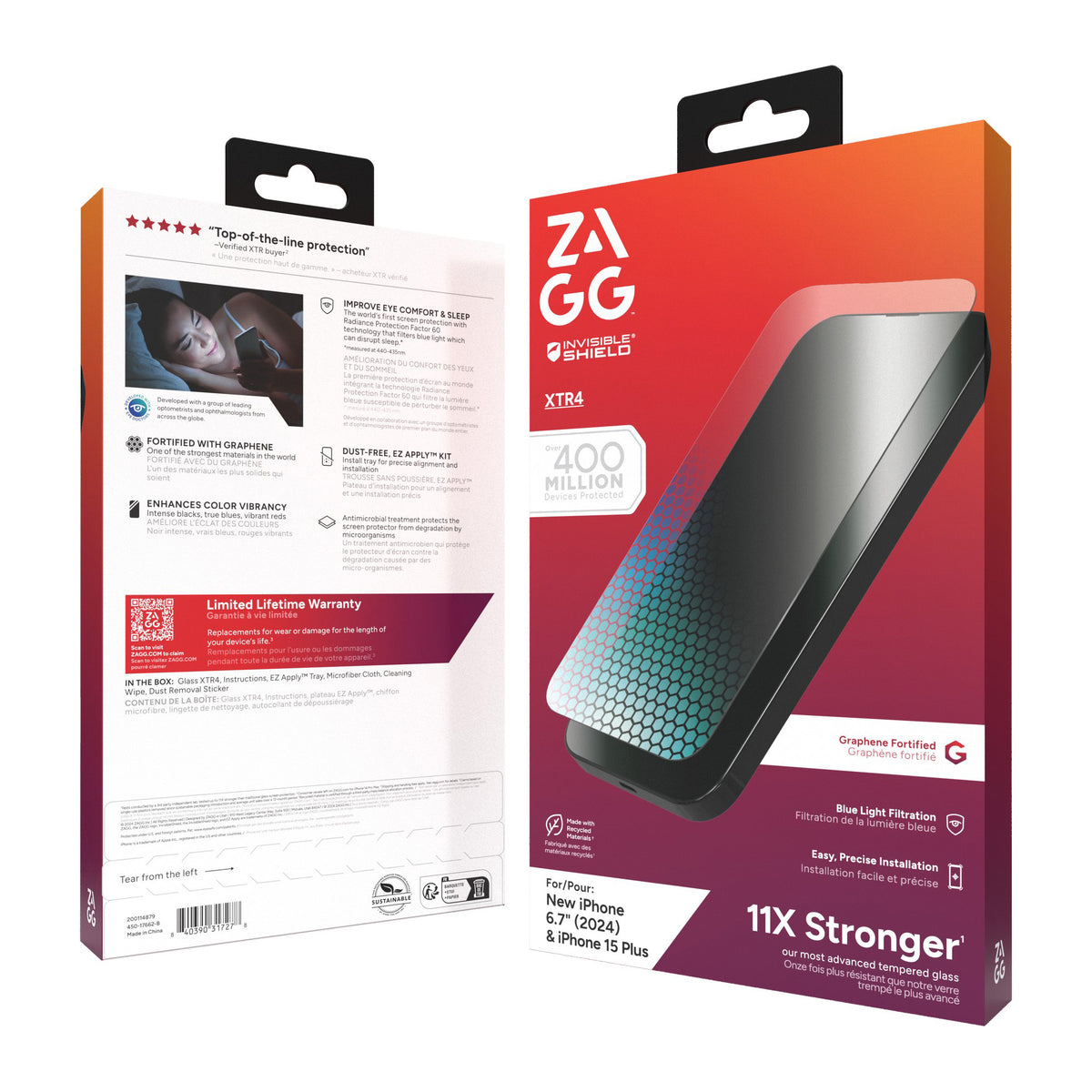 iPhone 16 Plus/15 Plus ZAGG InvisibleShield Glass XTR4 Screen Protector - 15-13465