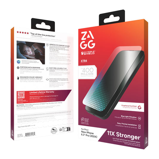 iPhone 16 Pro ZAGG InvisibleShield Glass XTR4 Screen Protector - 15-13468