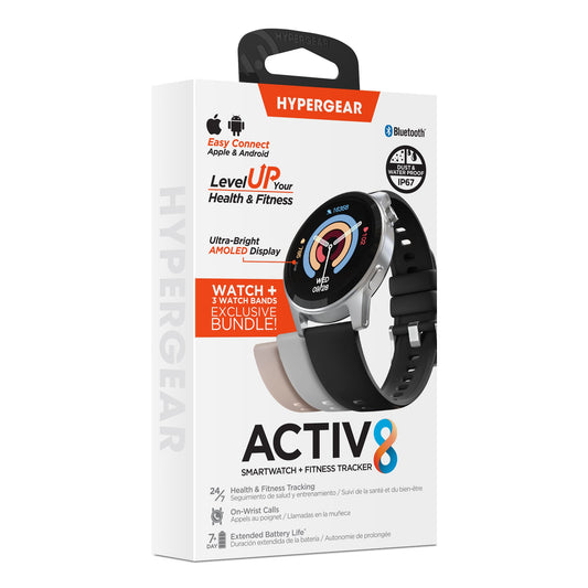 HyperGear Activ8 Smartwatch + Fitness Tracker - 15-13613