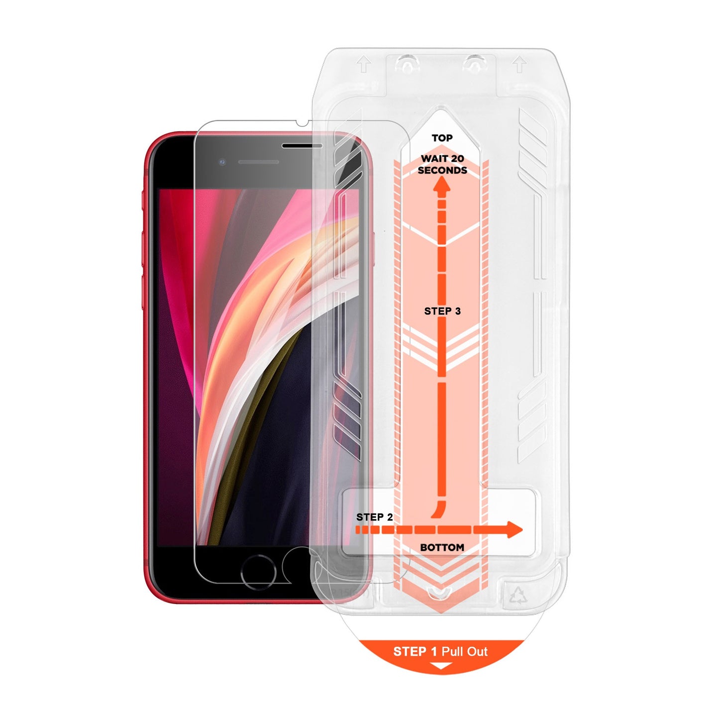 iPhone SE HyperGear HD Tempered Glass Screen Protector w/ Easy Installation Applicator Tra - 15-13710