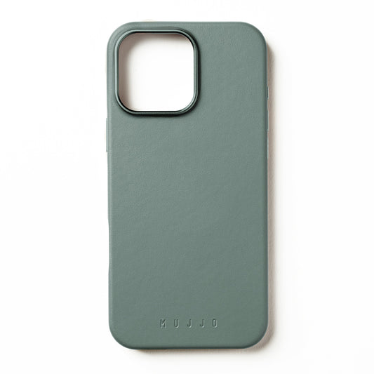 iPhone 16 Pro Max Mujjo Full Leather w/MagSafe Case - Green Smoke - 15-13838