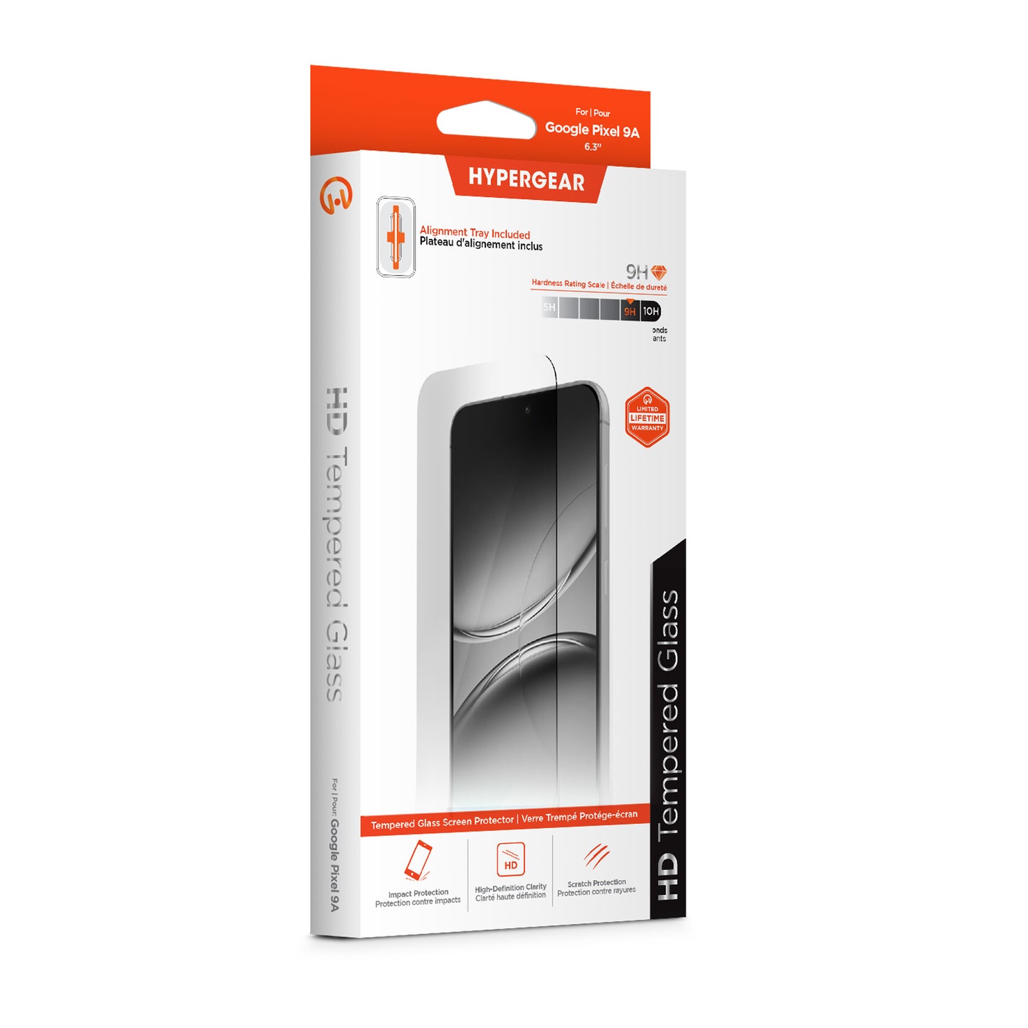 Google Pixel 9a HyperGear Tempered Glass Screen Protector w/Installation Applicator Tray - 15-13921