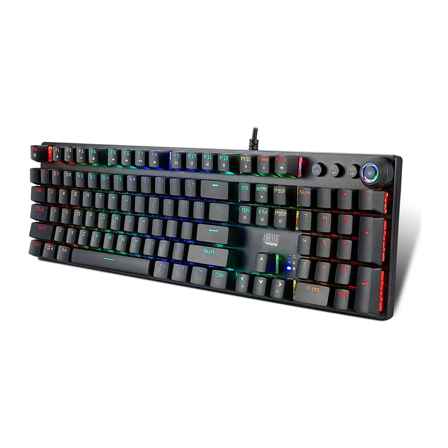 Adesso RGB Programmable Mechanical Gaming Keyboard with Detachable Magnetic Palmrest - 15-13927