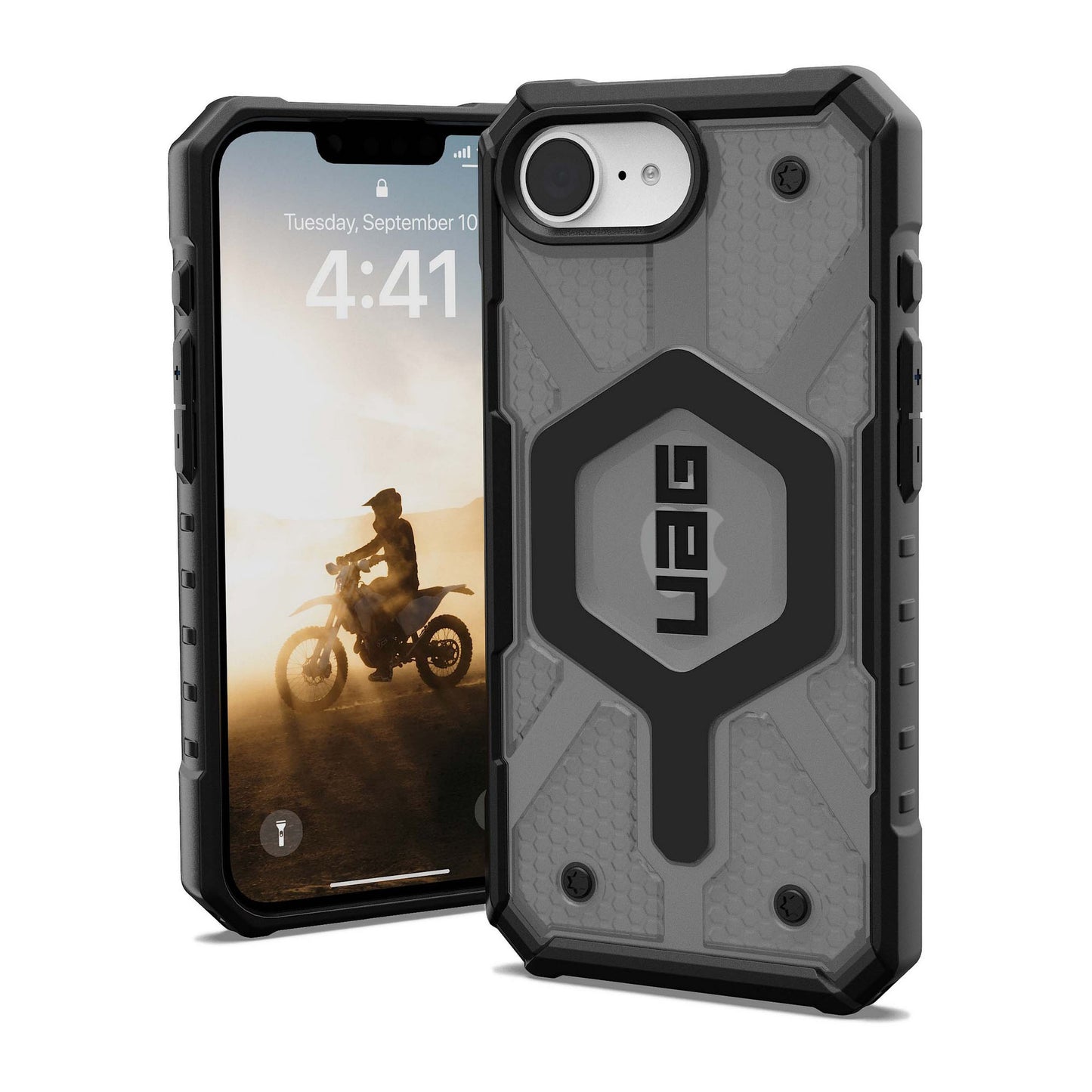 iPhone 16e UAG Pathfinder Clear MagSafe Case - Ash - 15-14037