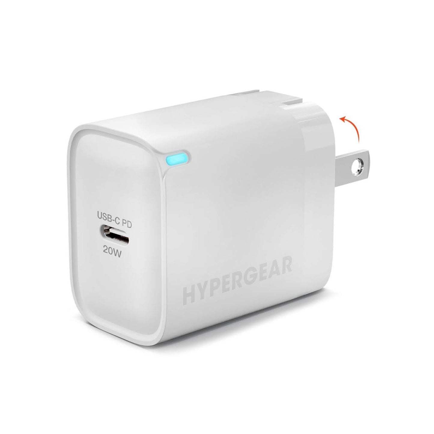 Hypergear 20W USB-C PD Wall Charger Hub w/LED - White - 15-14070