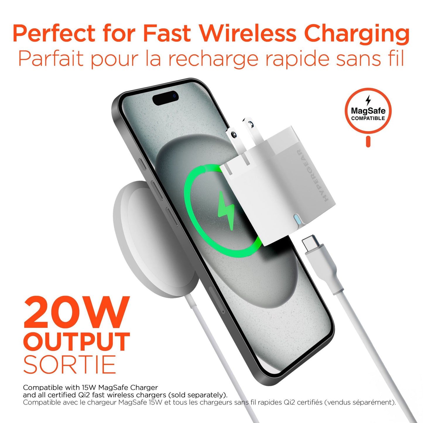 Hypergear 20W USB-C PD Wall Charger Hub w/LED - White - 15-14070