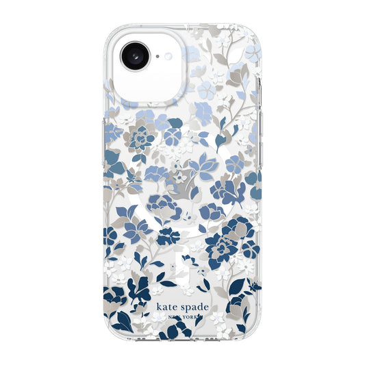 iPhone 16e/15/14/13  Kate Spade Protective Prints MagSafe Case - Flowerbed Blue - 15-14097