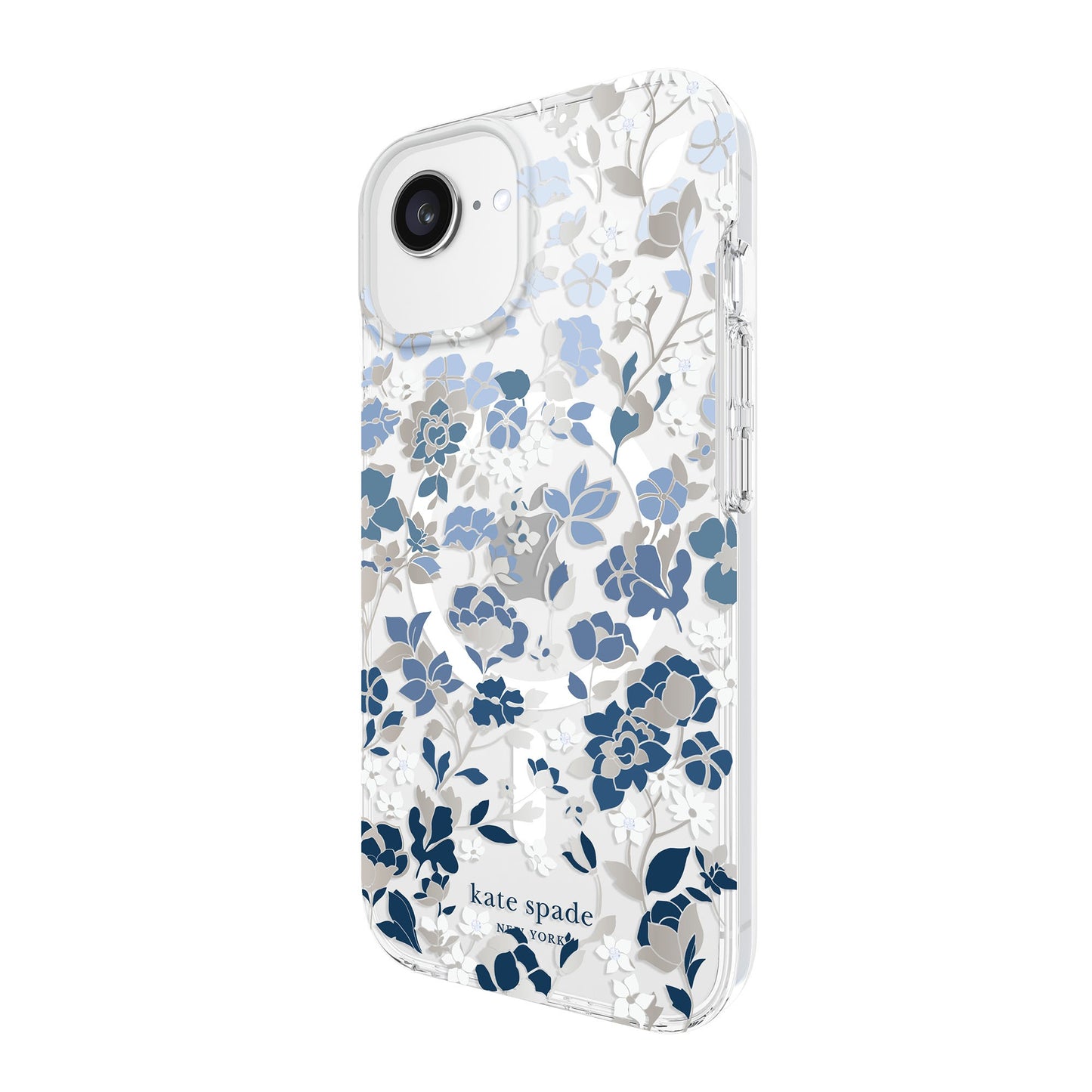 iPhone 16e/15/14/13  Kate Spade Protective Prints MagSafe Case - Flowerbed Blue - 15-14097