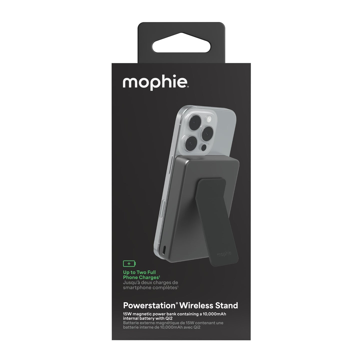 Mophie Qi2 10,000 mAh Powerstation Wireless with Stand - Black - 15-14245