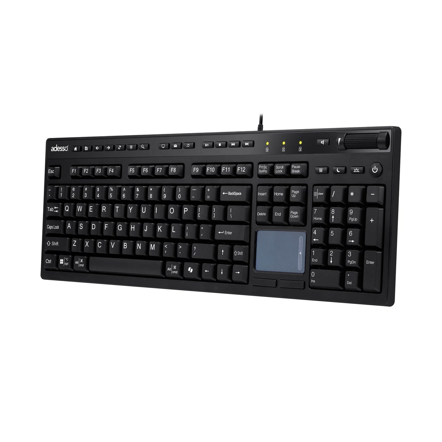 Adesso Multi OS USB Desktop Keyboard with Touchpad - 15-14251