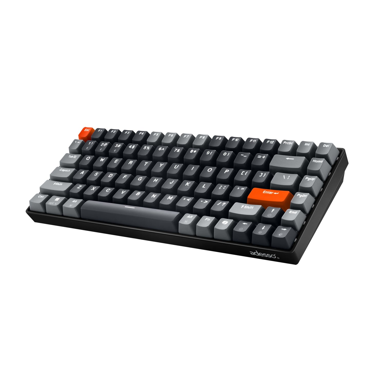 Adesso Wired/Wireless/Bluetooth Multi-OS Illuminated Mechanical Mini Keyboard w/ CoPilot AI Hotkey - 15-14256