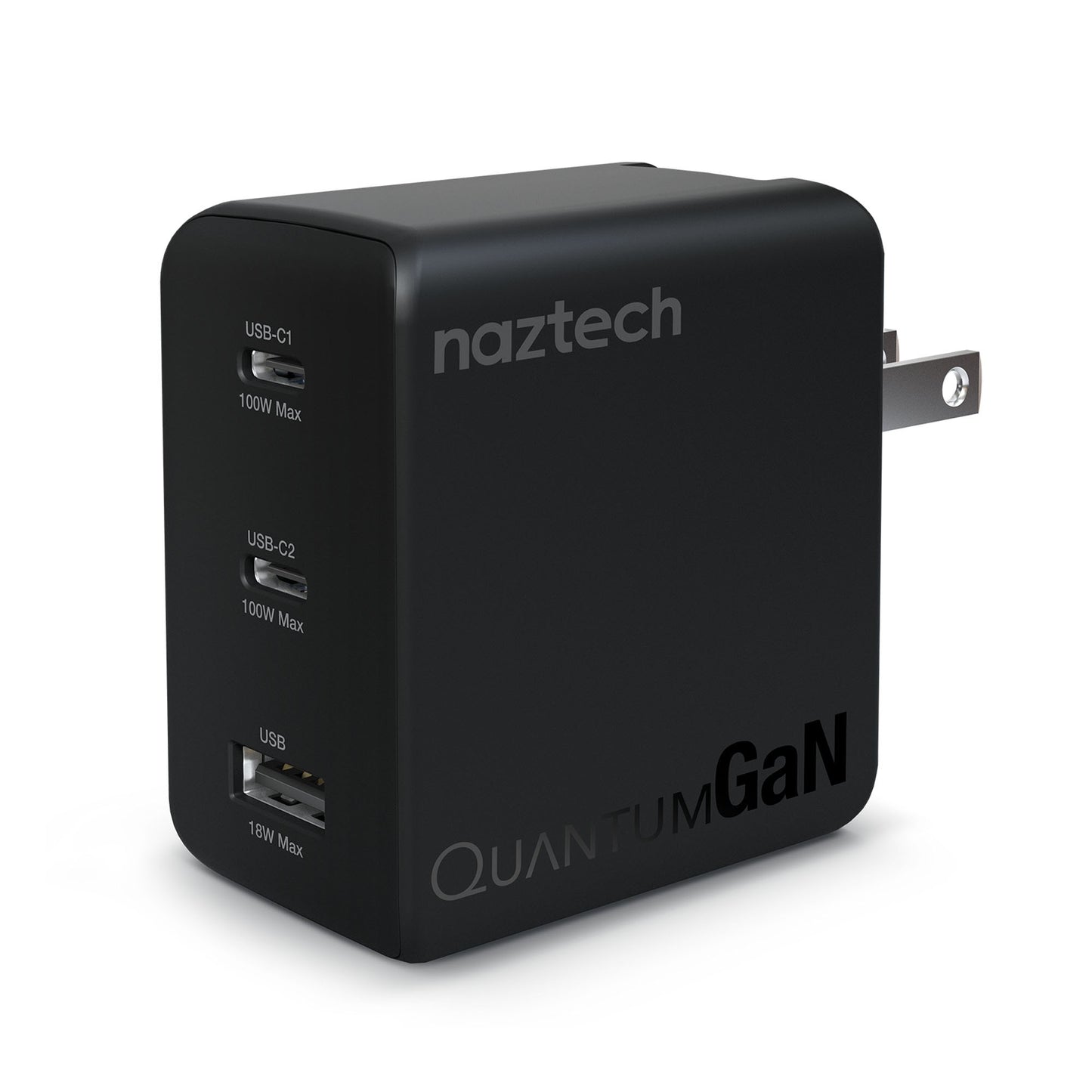 Naztech 100W Nexus T100 Multi-Port GaN Dual USB-C + USB-A Wall Charger w/ Folding Prongs - 15-14289