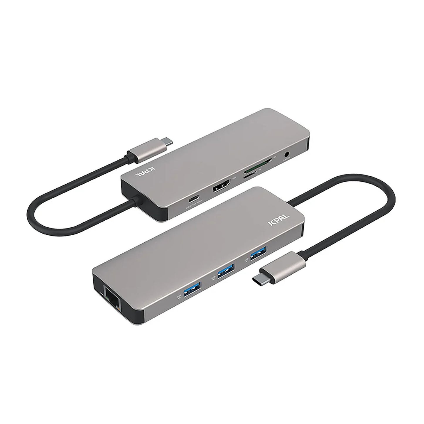 JCPal LinX USB-C 9 Ports Adapter - Grey - 15-14369