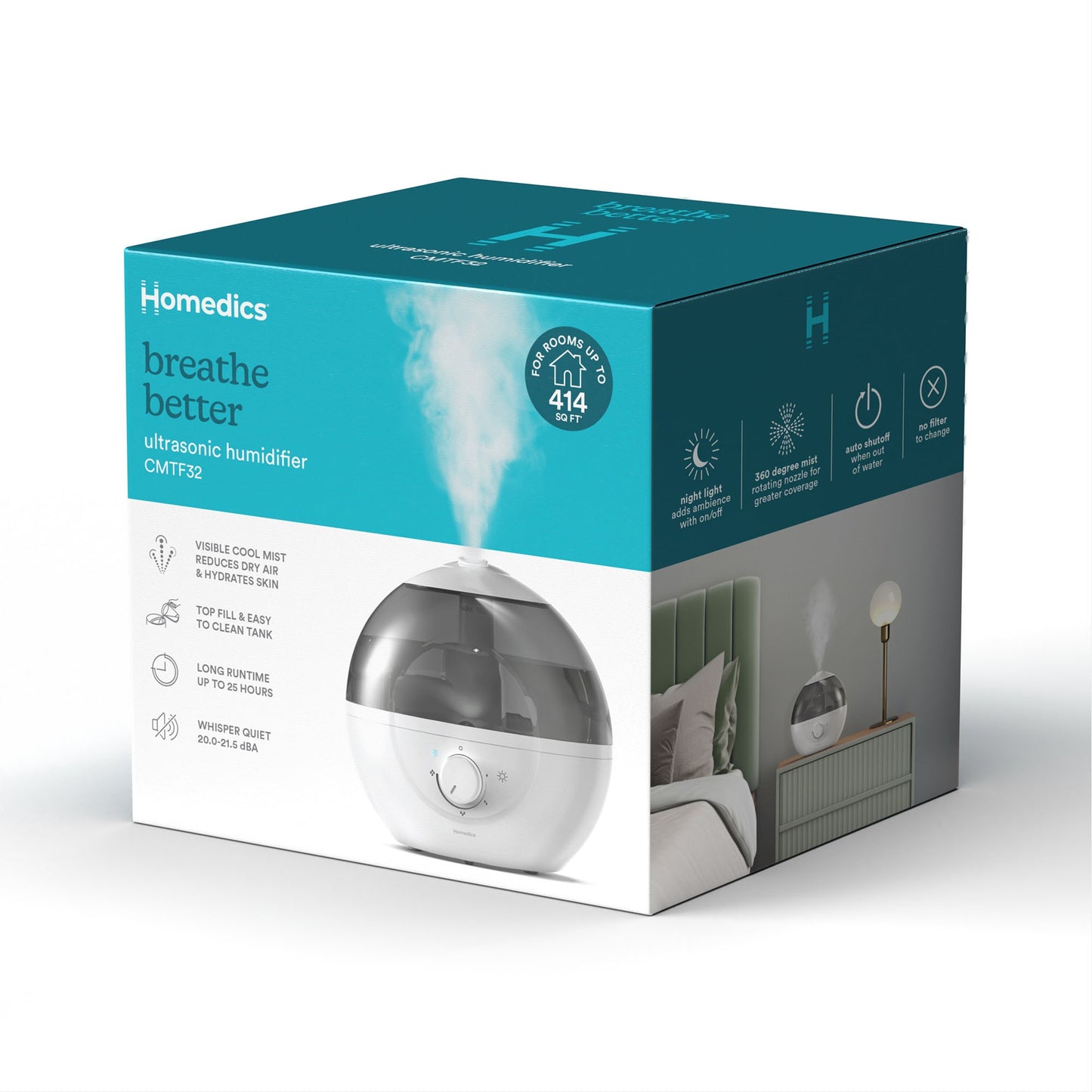 HoMedics Top Fill Cool Mist Ultrasonic Humidifier - 15-14385
