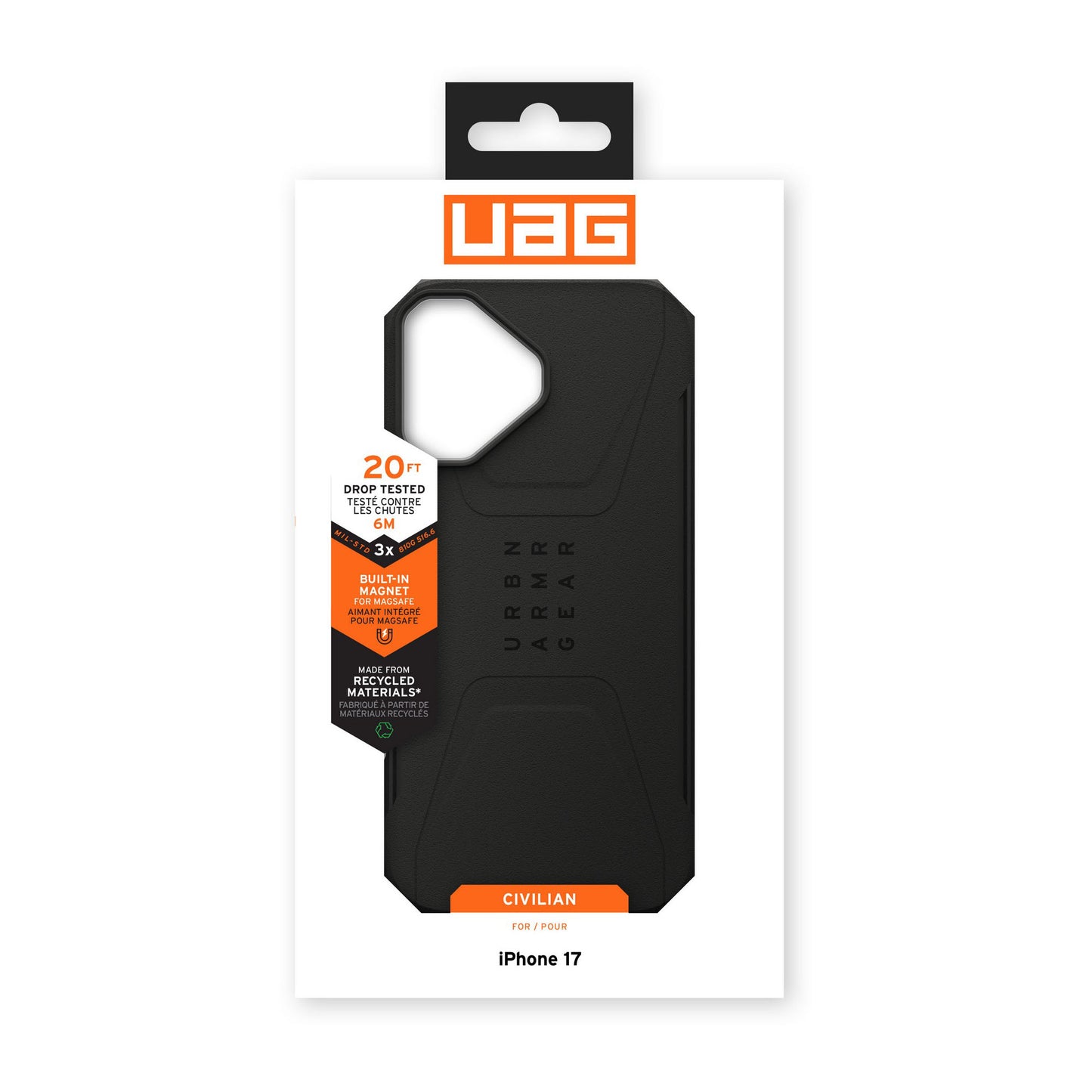 iPhone 17 UAG Civilian MagSafe Case - Black - 15-14460