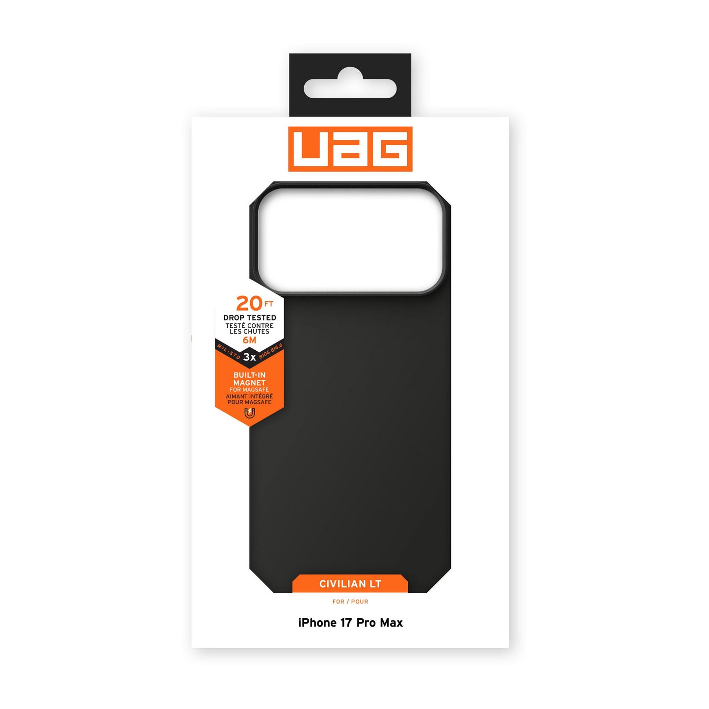 iPhone 17 Pro Max UAG Civilian LT MagSafe Case - Black - 15-14485