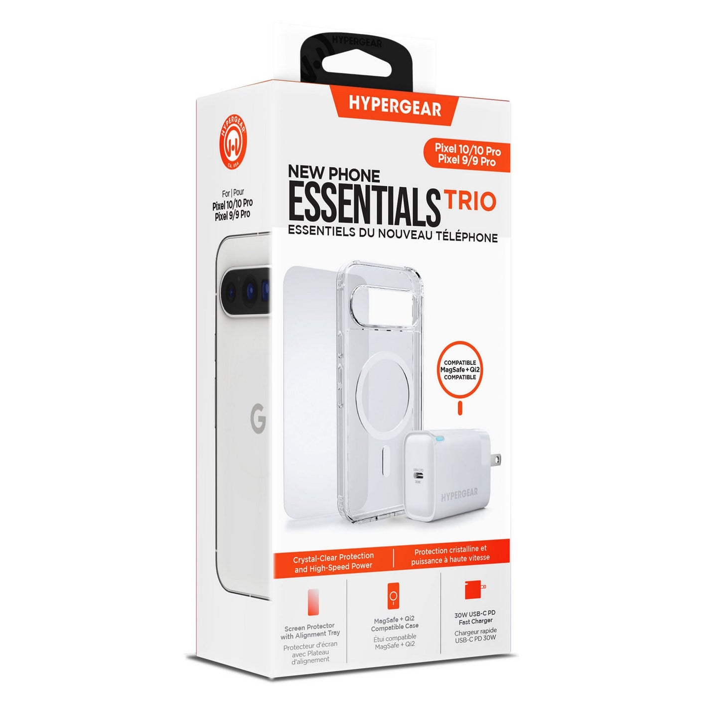 Google Pixel 10/10 Pro/9/9 Pro HyperGear Bundle - 30W Hub, Glass, Case w/ Magsafe - 15-14532