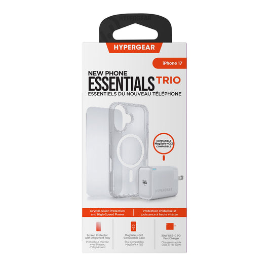 iPhone 17 HyperGear Bundle - 30W Hub, Glass, Case w/ Magsafe - 15-14539