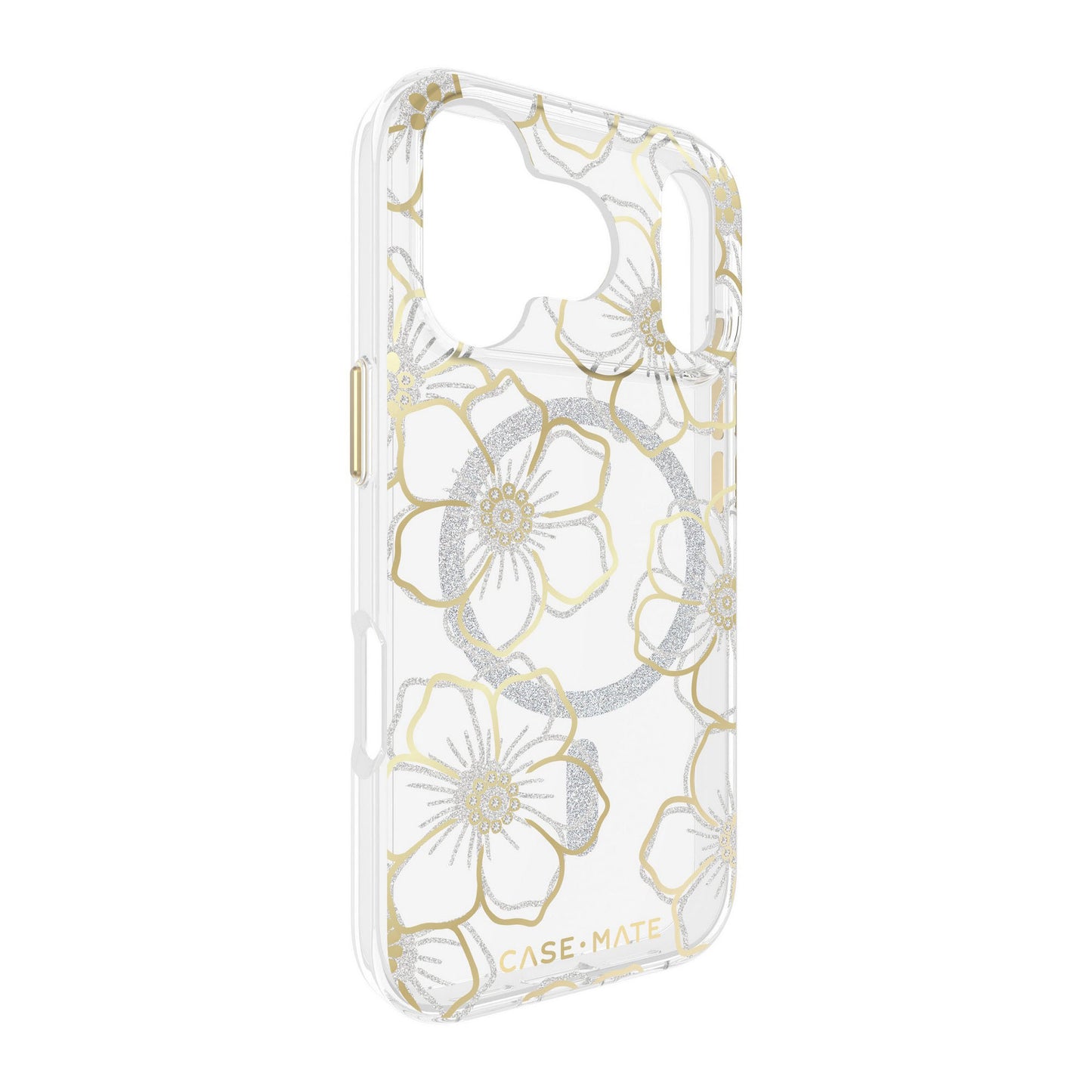 iPhone 17 Pro Case-Mate Floral Gems MagSafe Case - Gold - 15-14585