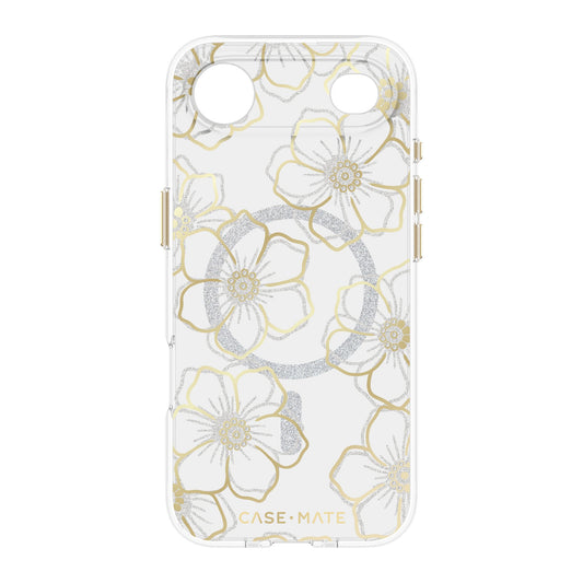 iPhone Air Case-Mate Floral Gems MagSafe Case - Gold - 15-14607