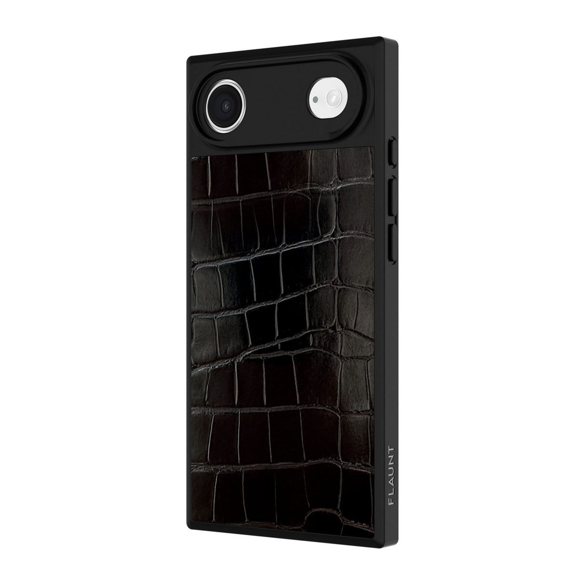 iPhone Air FLAUNT Square Faux Leather MagSafe Case - Black Crocodile - 15-14612