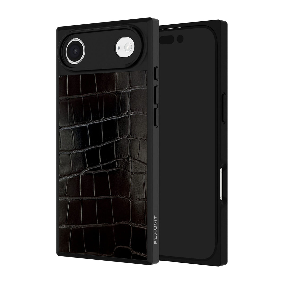 iPhone Air FLAUNT Square Faux Leather MagSafe Case - Black Crocodile - 15-14612