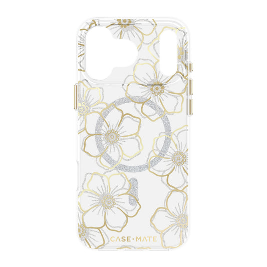 iPhone 17 Pro Max Case-Mate Floral Gems MagSafe Case - Gold - 15-14622