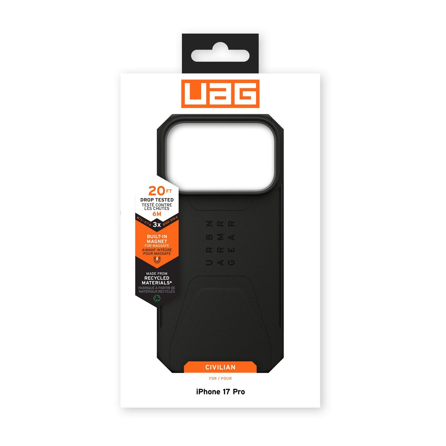 iPhone 17 Pro UAG Civilian MagSafe Case - Black - 15-14643