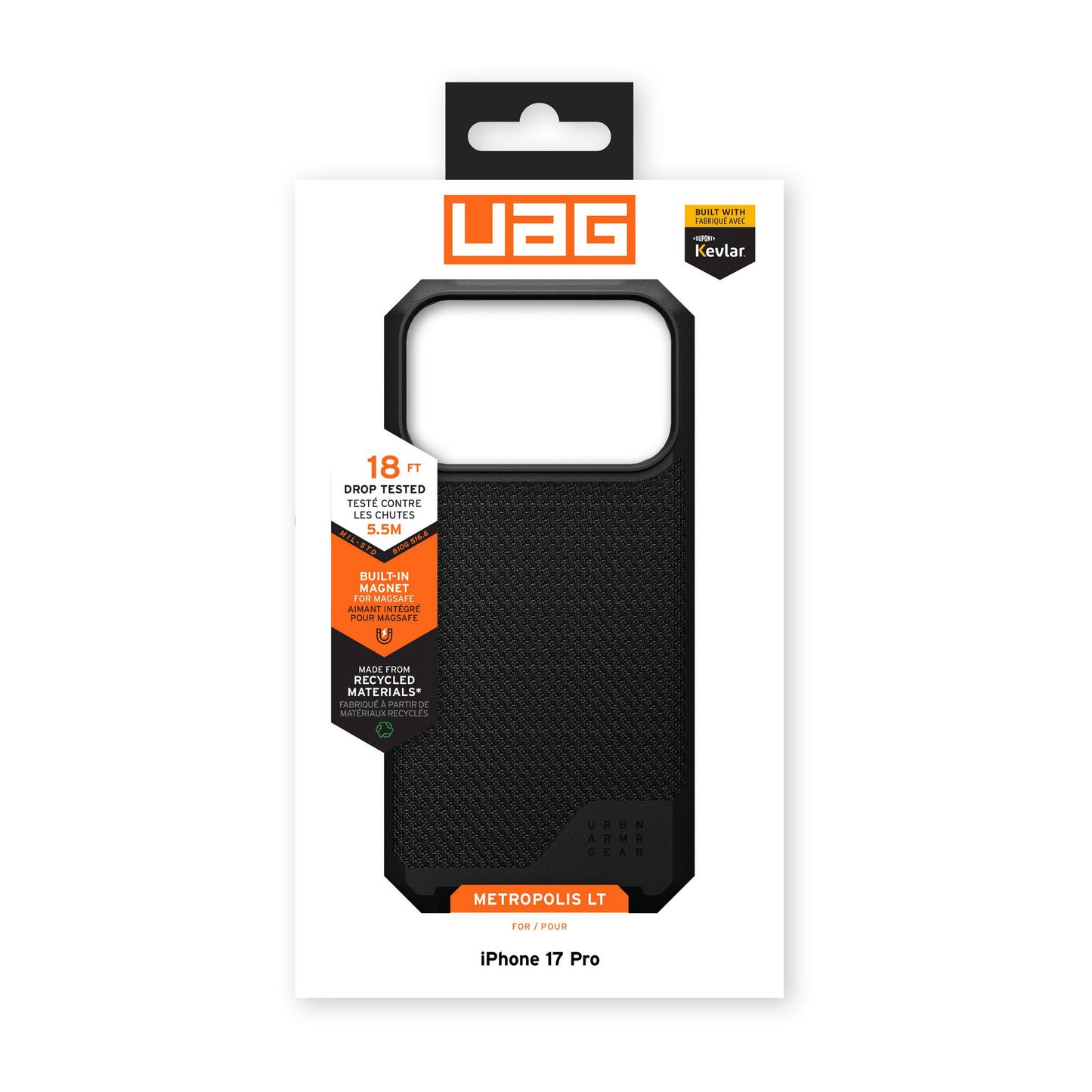 iPhone 17 Pro UAG Metropolis LT Magsafe Case - Kevlar Black - 15-14646