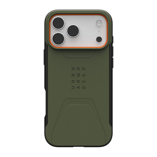 iPhone 17 Pro Max UAG Civilian MagSafe Case - Olive/Orange - 15-14651