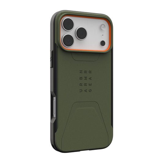 iPhone 17 Pro Max UAG Civilian MagSafe Case - Olive/Orange - 15-14651