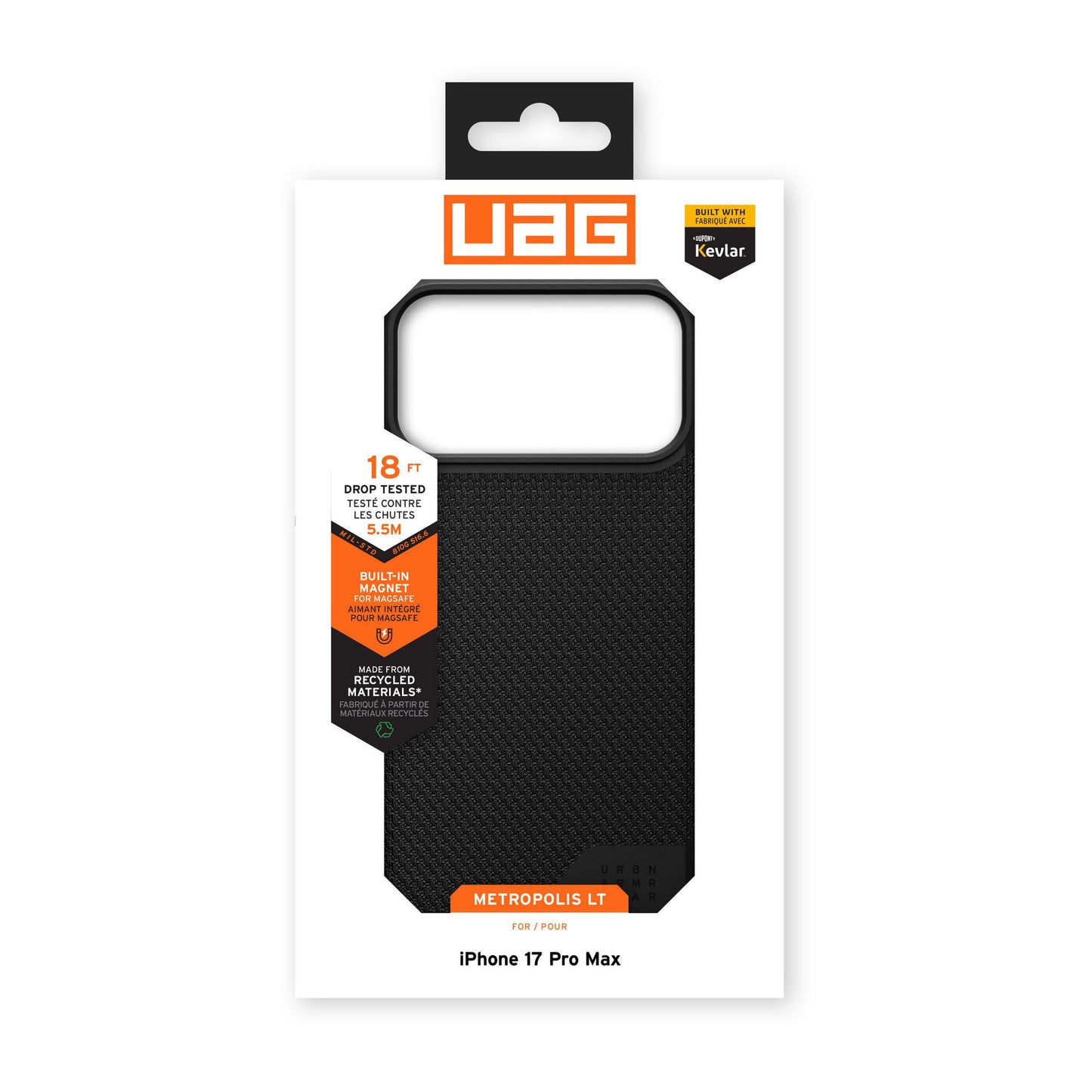 iPhone 17 Pro Max UAG Metropolis LT Magsafe Case - Kevlar Black - 15-14652
