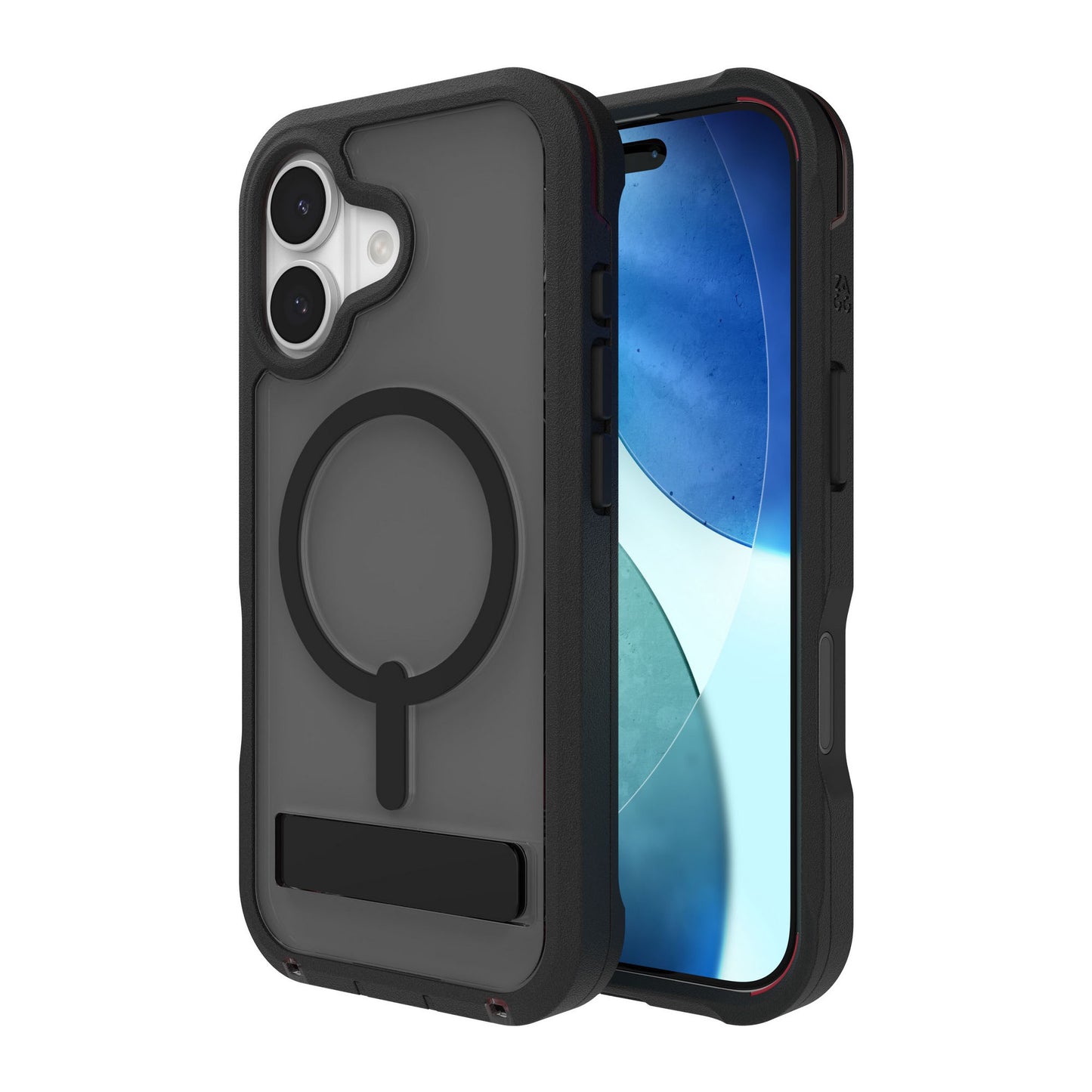 iPhone 17 ZAGG Graphene Rainier Snap Kickstand Case - Smoke Black - 15-14670