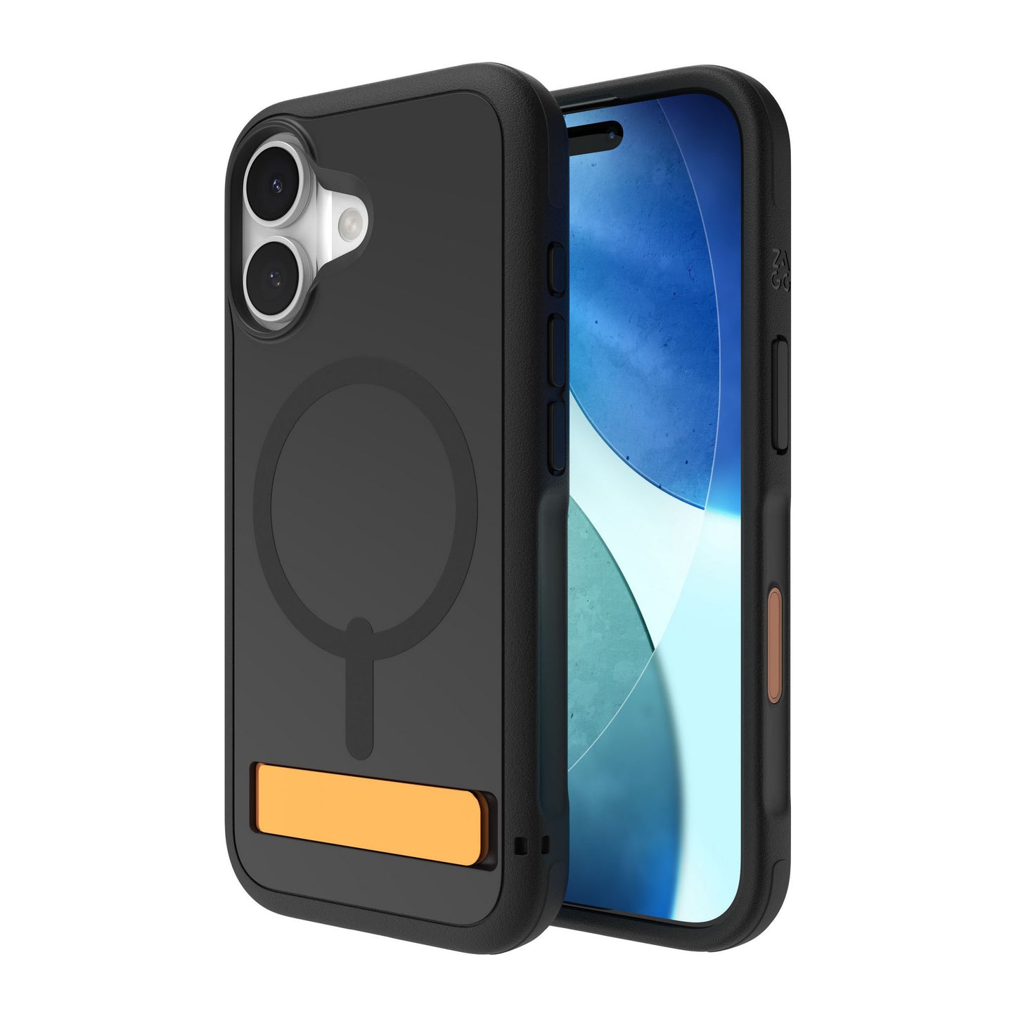 iPhone 17 ZAGG Graphene Sedona Snap Kickstand Case - Flood Black/Orange - 15-14678