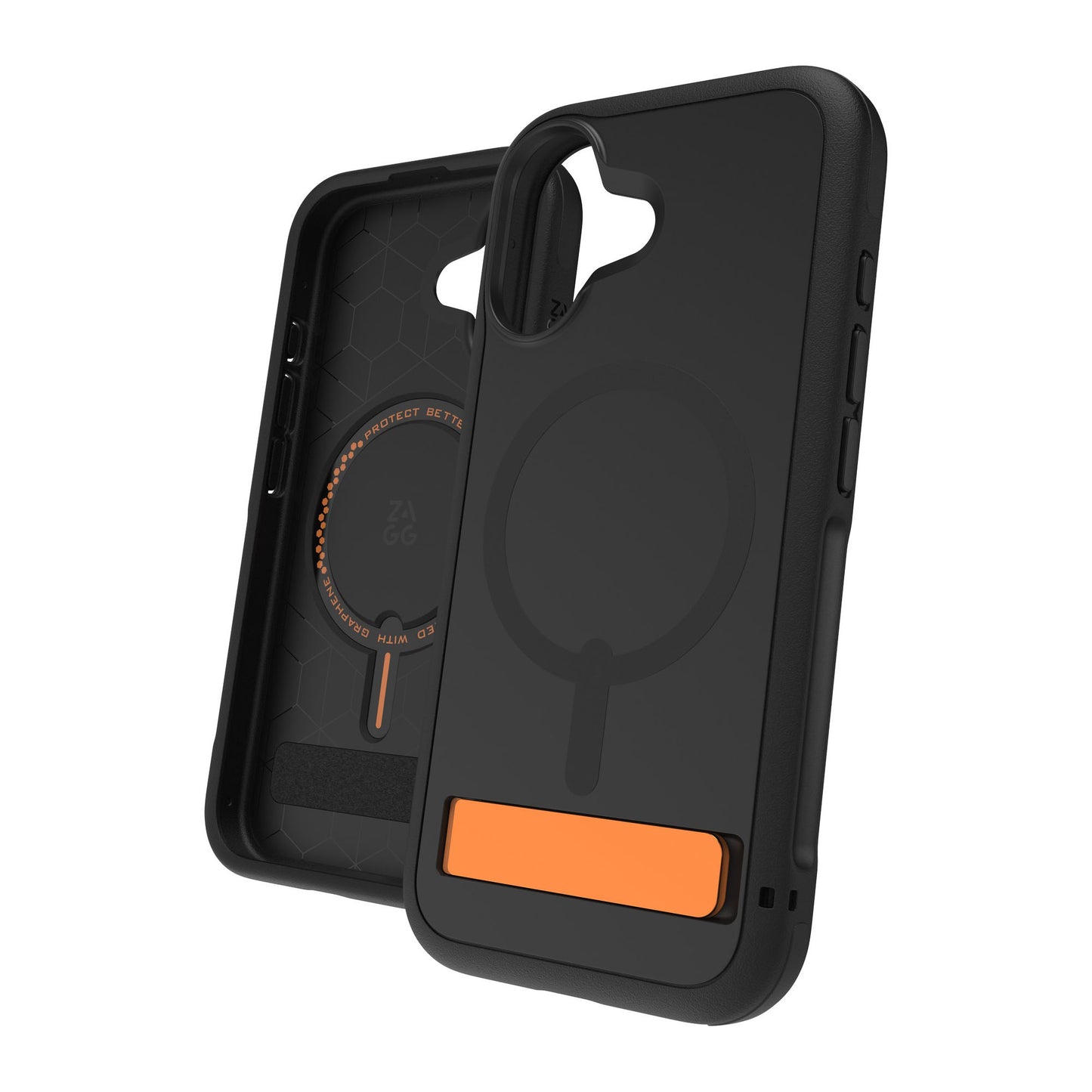 iPhone 17 ZAGG Graphene Sedona Snap Kickstand Case - Flood Black/Orange - 15-14678