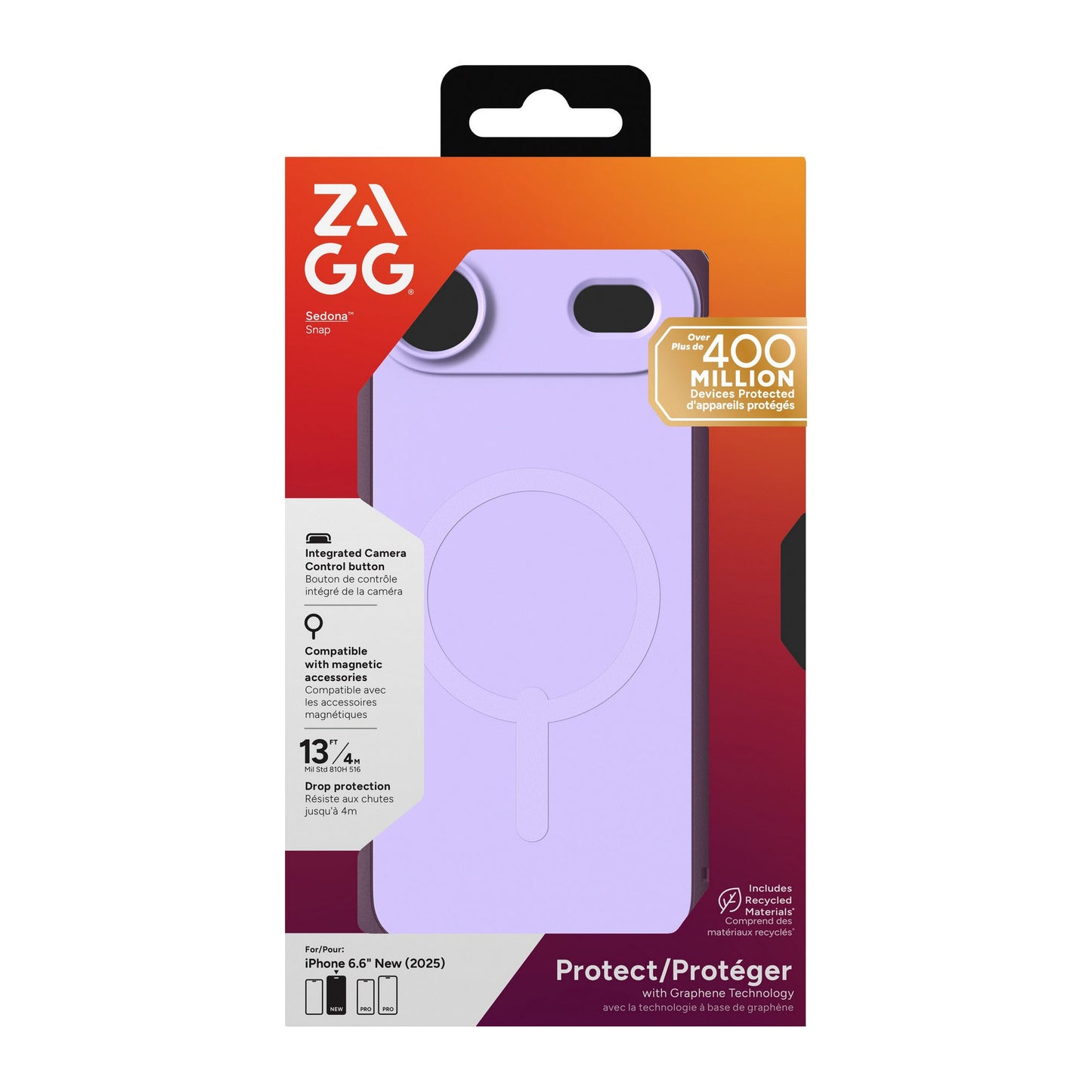 iPhone Air ZAGG Graphene Sedona Snap Case - Dusty Grape - 15-14693