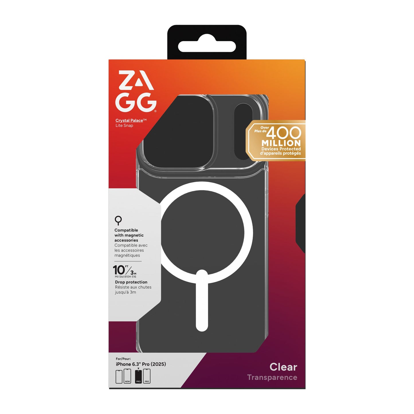 iPhone 17 Pro ZAGG Graphene Crystal Palace Lite Snap Case - Clear - 15-14699