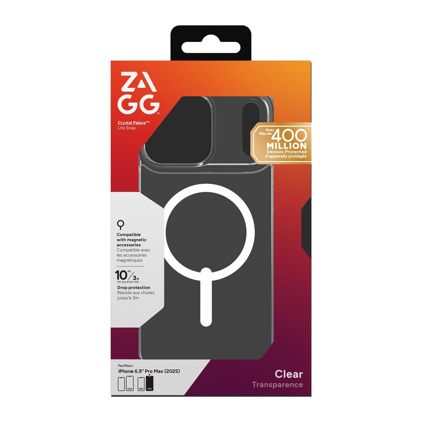 iPhone 17 Pro Max ZAGG Graphene Crystal Palace Lite Snap Case - Clear - 15-14716