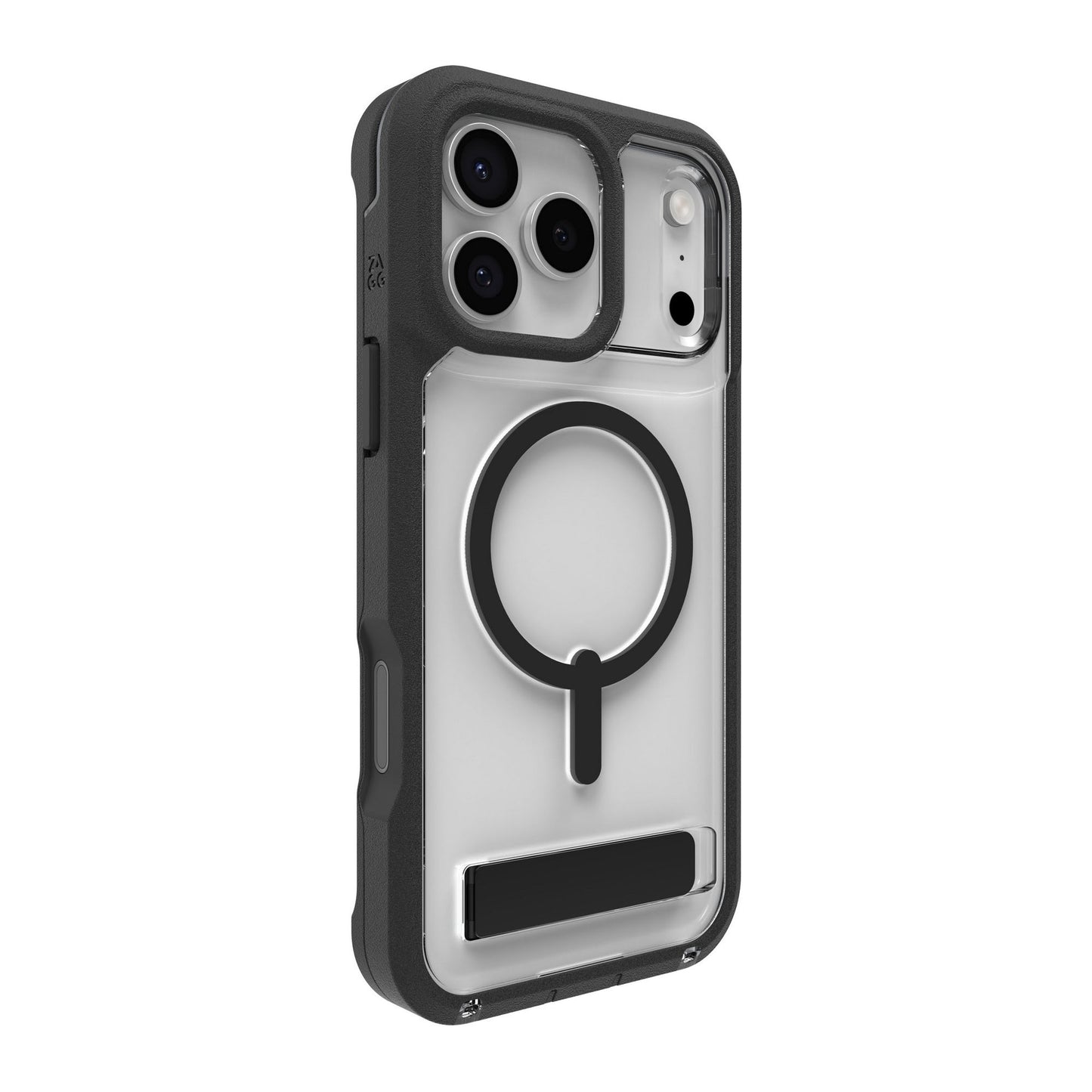 iPhone 17 Pro Max ZAGG Graphene Rainier Snap Kickstand Case -  Clear/Black - 15-14729
