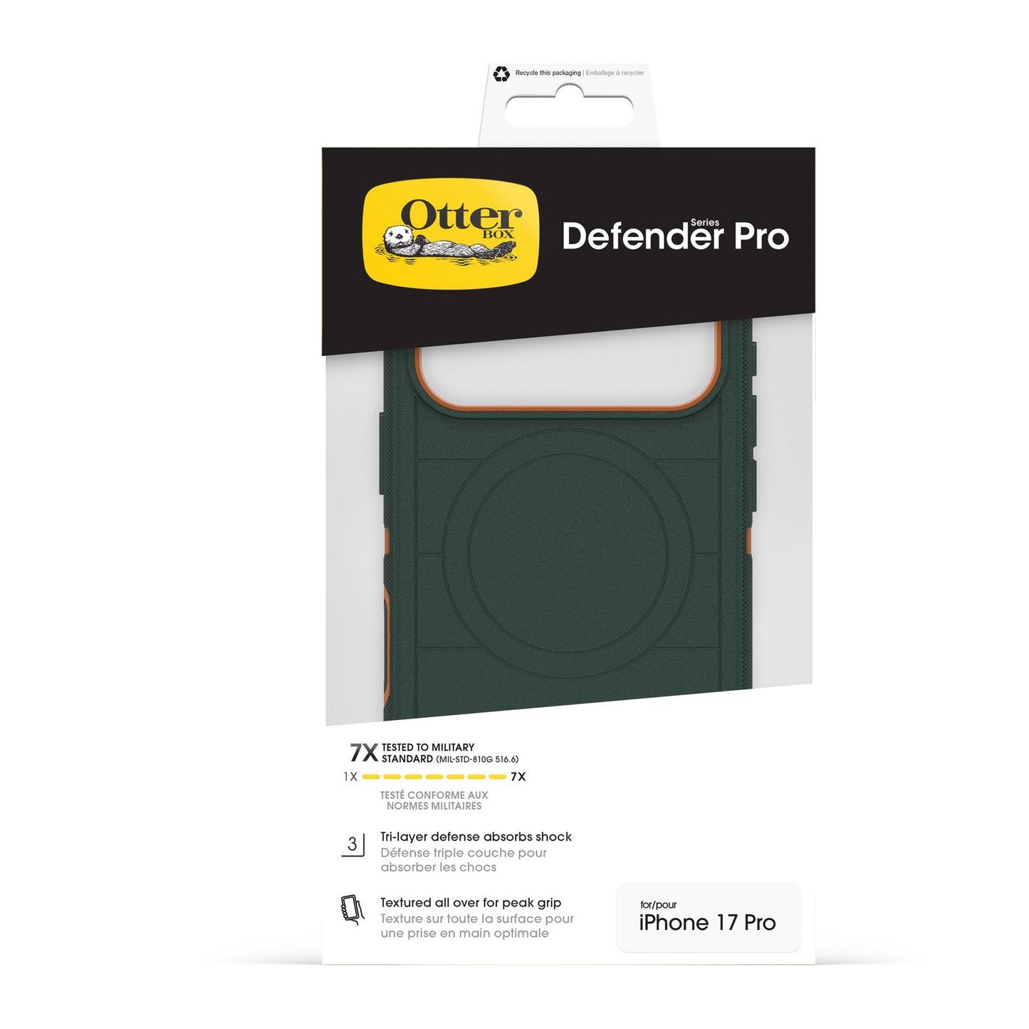 iPhone 17 Pro Otterbox Defender Pro w/MagSafe + Camera Control Case - Green Intrigue - 15-14820