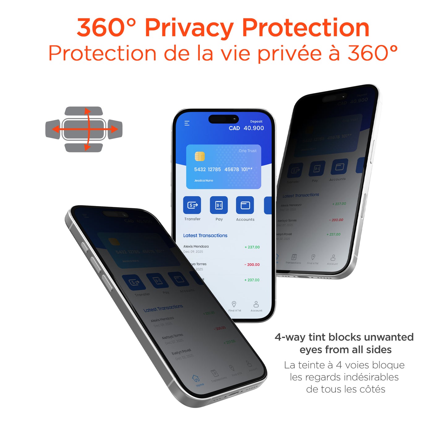 iPhone 17 Pro HyperGear 4-way Privacy Glass Screen Protector w/Installation Applicator Tray - 15-14885