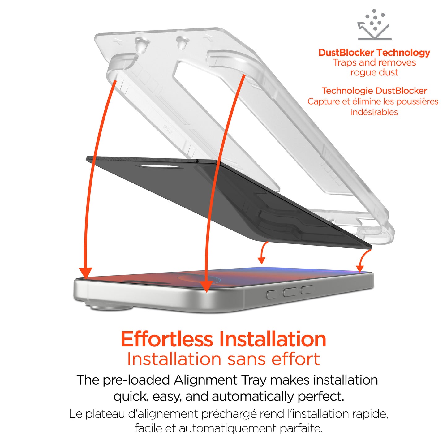 iPhone Air HyperGear 4-way Privacy Glass Screen Protector w/Dust-Free Install Tray - 15-14886